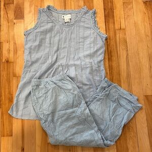 Ella Simone Light Blue Sleeveless Top and Pants Set - Size Medium